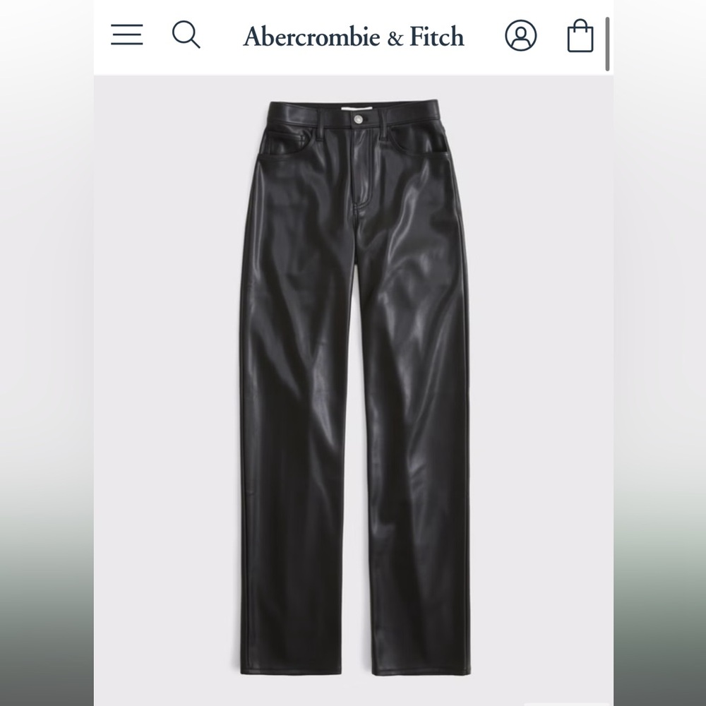 Abercrombie & Fitch Curve Love Black VEGAN Leather Pants